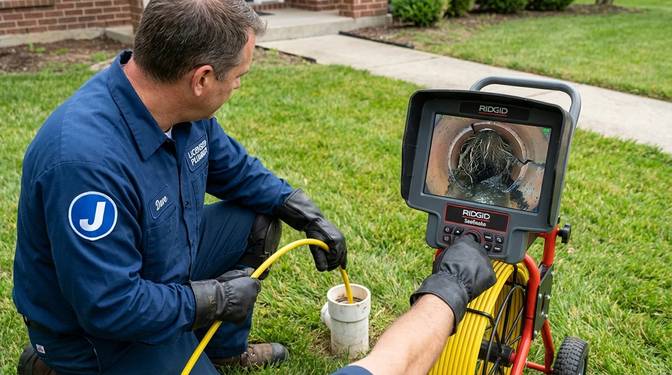 Sewer camera inspection being performed by Johns Plumbing LLC in Union City